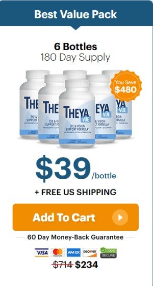 Six-bottle TheyaVue bundle providing long-term support for healthy eyesight